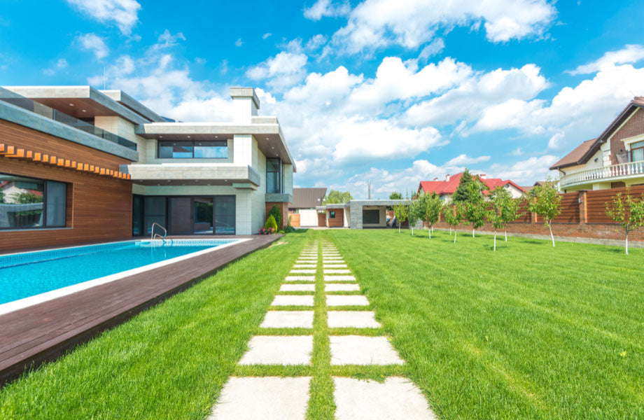gorgeous green brisbane lawn with a path running through it