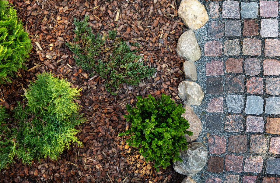 top-down-mulch-against-stone