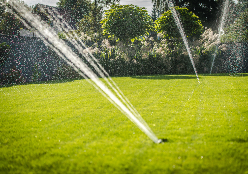 watering the lawn