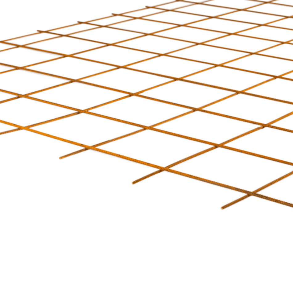 rusty reo mesh on a white background