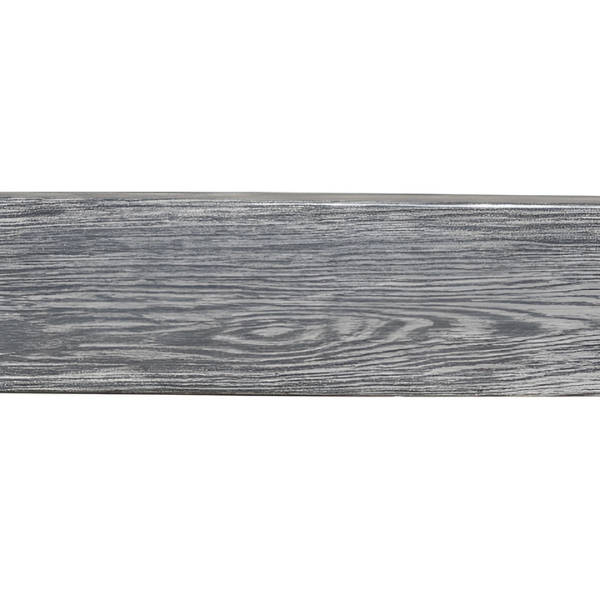Wooden looking composite panel with a grayish-brown finish on a white background
