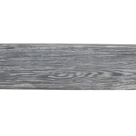 Wooden looking composite panel with a grayish-brown finish on a white background