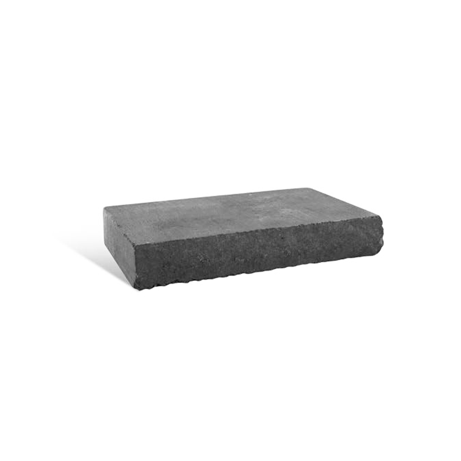 Rectangular black stone block on a white background