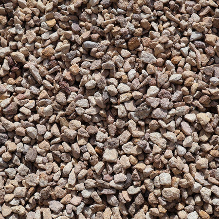 Crushed sandstone rocks 8-12mm from Rock n Soil, natural beige-colored decorative stone for landscaping and garden projects.