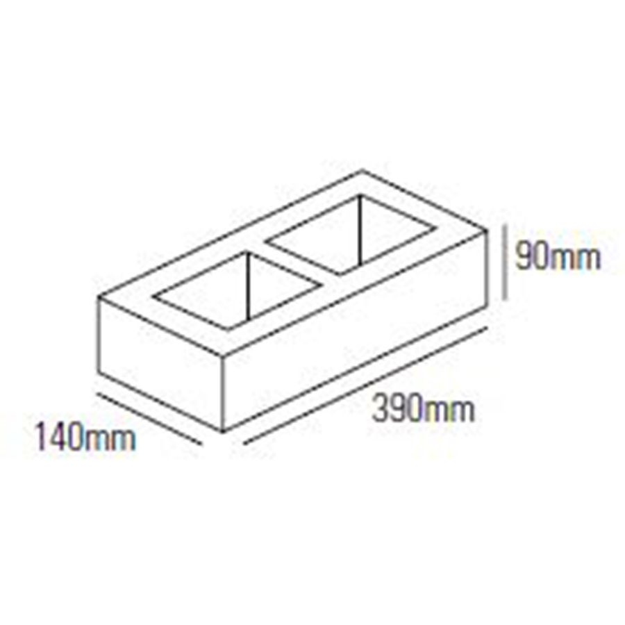 Technical drawing of a rectangular component with dimensions labeled