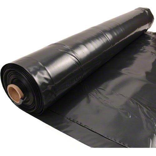 Sigman Black Plastic Rolls of sheeting rolled around a cardboard tube with a white background